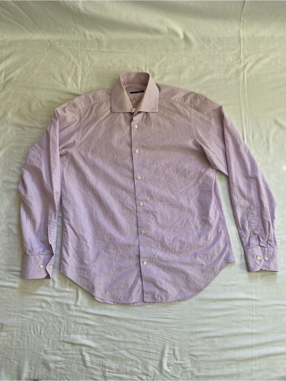 Massimo Dutti Lavender Men's Dress Shirt - Size L